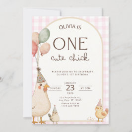 Invitación One Cute Chick Birthday This Chick is One