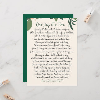 Invitación One Day At A Time Annie Johnson Flint Postcard