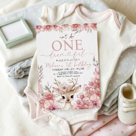 Invitación One-deer-ful 1st Birthday Invitation