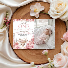 Invitación One-deer-ful Photo Birthday Invitation