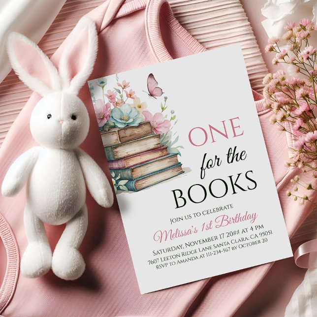 Invitación One For The Books Pink Fairytale First Birthday (Subido por el creador)