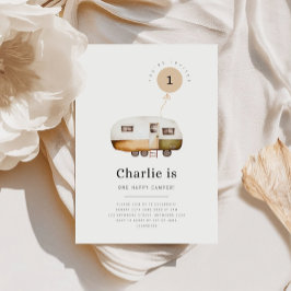 Invitación One Happy Camper First Birthday Invitation