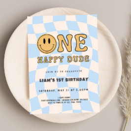 INVITACIÓN ONE HAPPY DUDE BIRTHDAY
