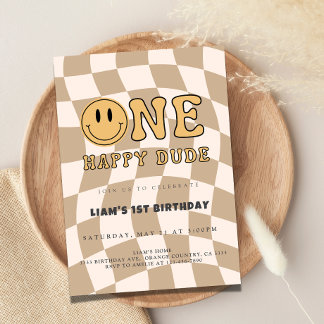 INVITACIÓN ONE HAPPY DUDE BIRTHDAY