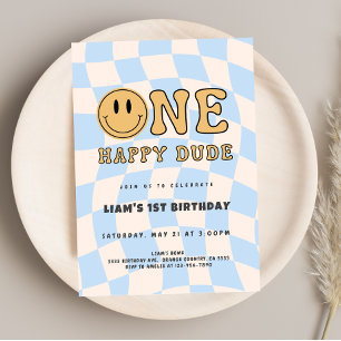 INVITACIÓN ONE HAPPY DUDE BIRTHDAY