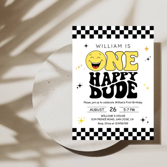 Invitación One Happy Dude - Fun 1st Birthday Boy Party (Subido por el creador)