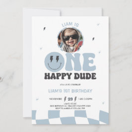 INVITACIÓN ONE HAPPY DUDE INVITATION, 1ST BIRTHDAY INVITATION