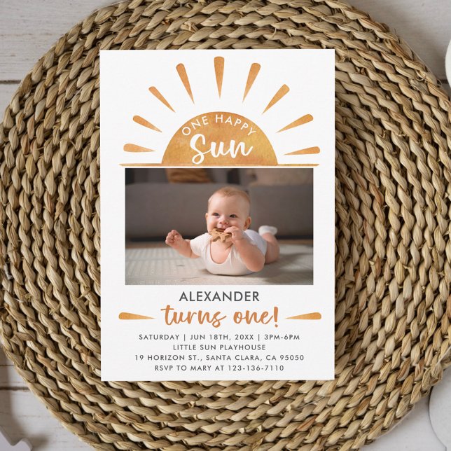Invitación One Happy Sun First Birthday  (Subido por el creador)