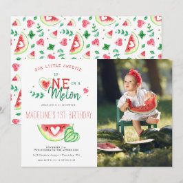 Invitación One In A Melon | Cumpleaños de sandía