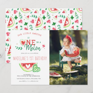 Invitación One In A Melon Cumpleaños de sandía