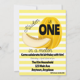 Invitación One in a Melon First 1st Birthday Party