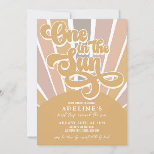 Invitación One In The Sun Sunshine First Birthday Boho Rainbo