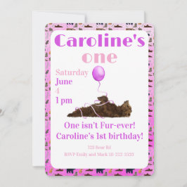 Invitación One isn’t fur-ever 1st Birthday Invitation