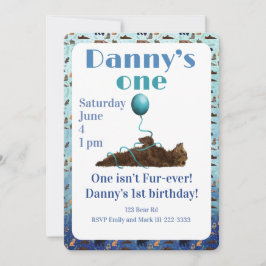 Invitación One isn’t fur-ever 1st Birthday Invitation