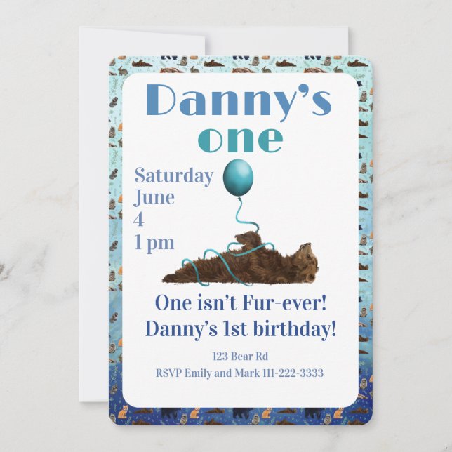 Invitación One isn’t fur-ever 1st Birthday Invitation (Anverso)