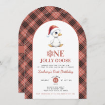 One Jolly Goose Modern Christmas First Birthday