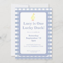 Invitación One Lucky Duck Invitation Template (Dusty Blue)