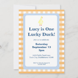 Invitación One Lucky Duck Invitation Template (Orange)