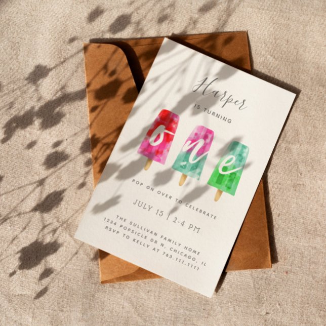 Invitación One Popsicle First Birday Party (Subido por el creador)