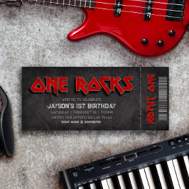 Invitación One Rocks - Boleto de cumpleaños de niño