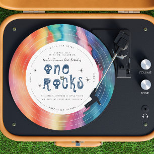 Invitación One Rocks   Disco de Vinilo Tie Dye Rock'n'roll