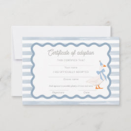 Invitación One Silly Goose 1st Birthday Adoption Certificate