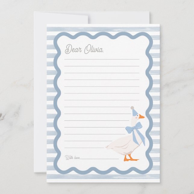 Invitación One Silly Goose 1st Birthday Time Capsule Cards (Anverso)