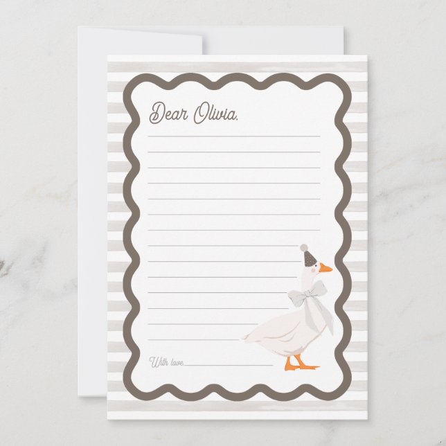 Invitación One Silly Goose 1st Birthday Time Capsule Cards (Anverso)