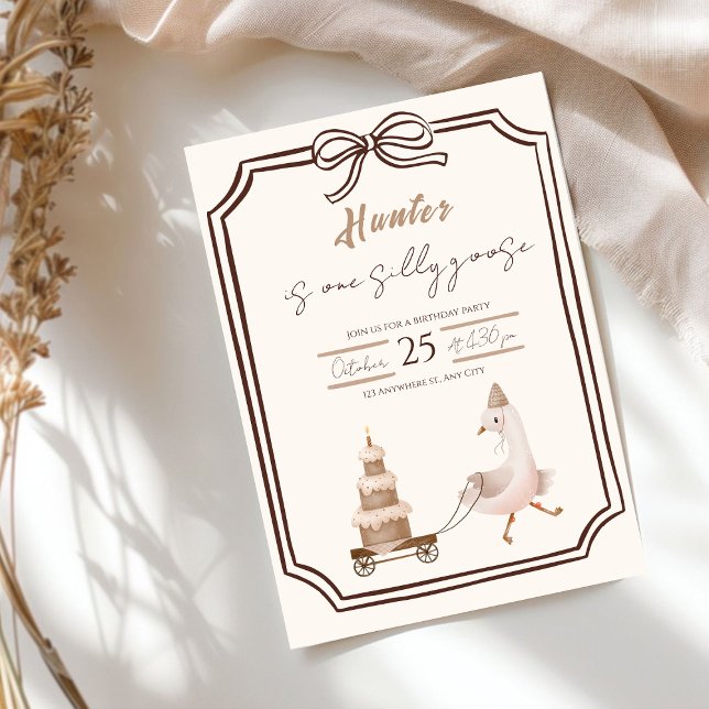 Invitación One Silly Goose Boy Birthday Invitation  (Subido por el creador)