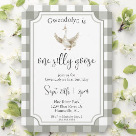 Invitación "One Silly Goose", fiesta de cumpleaños de primer