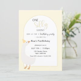 Invitación One Silly Goose First Birthday Invitation