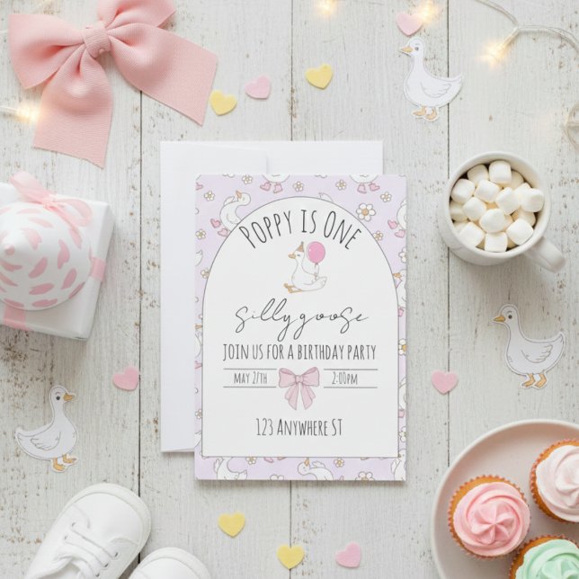 Invitación one silly goose first birthday invite (Subido por el creador)