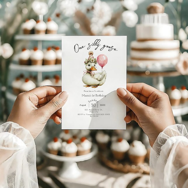Invitación One Silly Goose Girl 1st Birthday  (Subido por el creador)