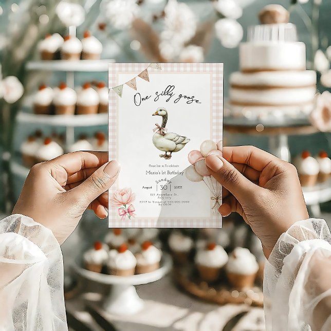 Invitación One Silly Goose Girl 1st Birthday  Invitation (Subido por el creador)