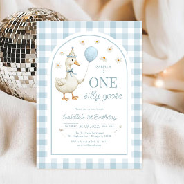 Invitación One Silly Goose Girl 1st Birthday Party Invitation
