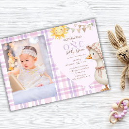 Invitación One Silly Goose Girl 1st Birthday Party Photo
