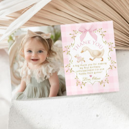 Invitación One Silly Goose Girl 1st Birthday Thank you card