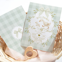 One Silly Goose Pistachio Gingham 1st Birthday