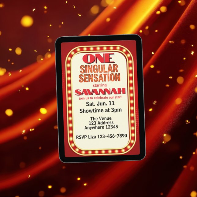 Invitación One Singular Sensation, Broadway 1st Birthday (Subido por el creador)