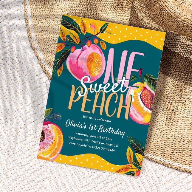 Invitación 'One Sweet Peach' 1er Cumpleaños  (Subido por el creador)