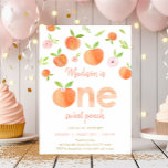 Invitación One Sweet Peach First Birthday<br><div class="desc">This adorable invitation features hand painted peaches,  flowers and greenery.</div>