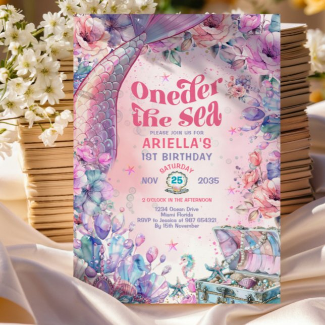 Invitación Oneder La Cola de Sirena Brillante Flor  (Subido por el creador)