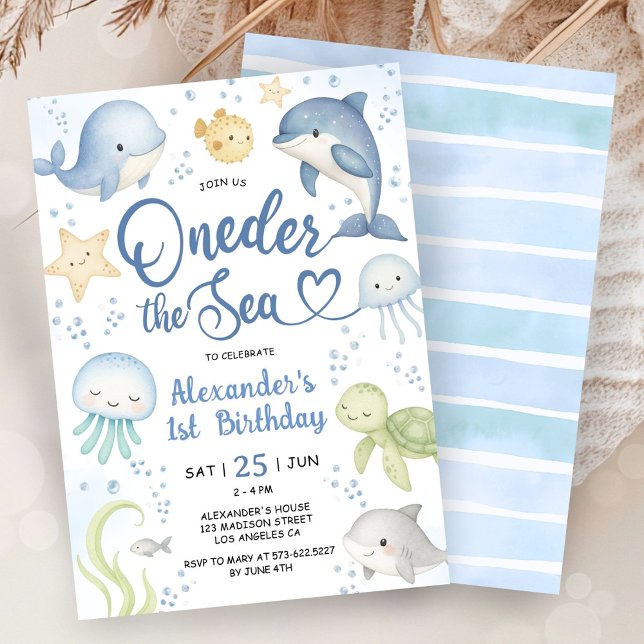 Invitación Oneder The Sea 1st Birthday Party (Subido por el creador)