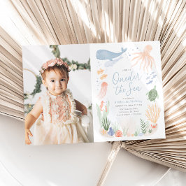 Invitación Oneder the Sea 1st Birthday Photo