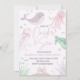 Invitación Oneder the Sea Birthday Invitation