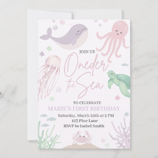 Invitación Oneder the Sea Birthday Invitation