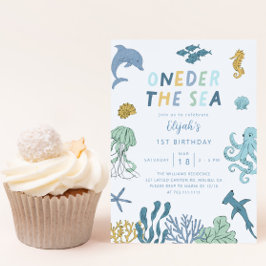 Invitación ONEder The Sea Boy Primer Fiesta de cumpleaños