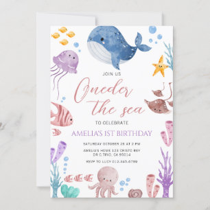 Invitación Oneder The Sea First Birthday Under the Sea
