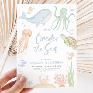 Invitación Oneder The Sea First Birthday Under the Sea