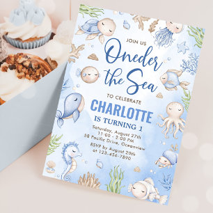 Invitación Oneder The Sea First Birthday Under the Sea